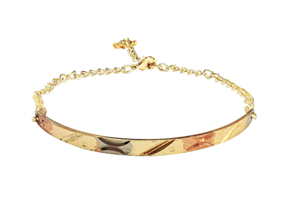 3Tone Plated Fashion Bangle Bracelet